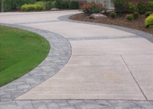 Fully finished concrete driveway Installed for a luxury house In Columbus, OH
